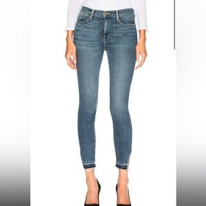 FRAME Denim Le High Skinny Jeans in Revere Raw Hem Split Hem Size 31” Waist